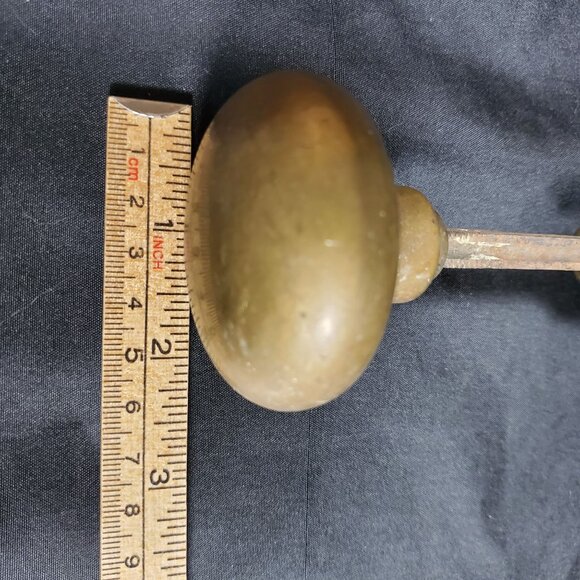 Antique Solid Brass Door Knob Set Early 1900s Mortise Style Double Knob with Spi - Picture 7 of 11